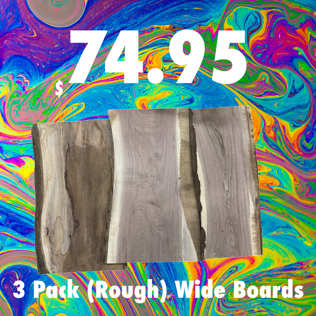 3 Pack Rough and Wide: 12"-20" Wide , 24" Long DIY Charcuterie Boards - 1" Thick